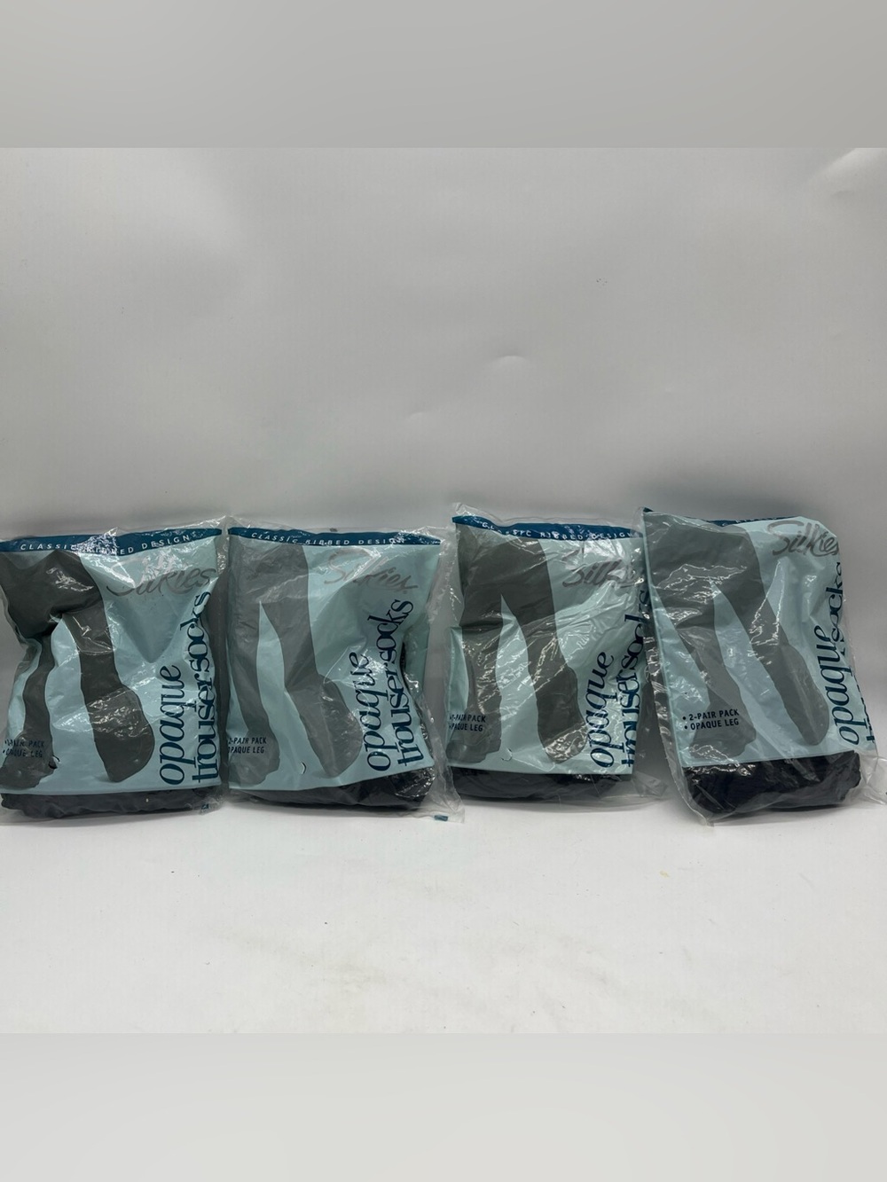 Silkies Opaque Ribbed Trouser Socks Brown - Lot Of 4